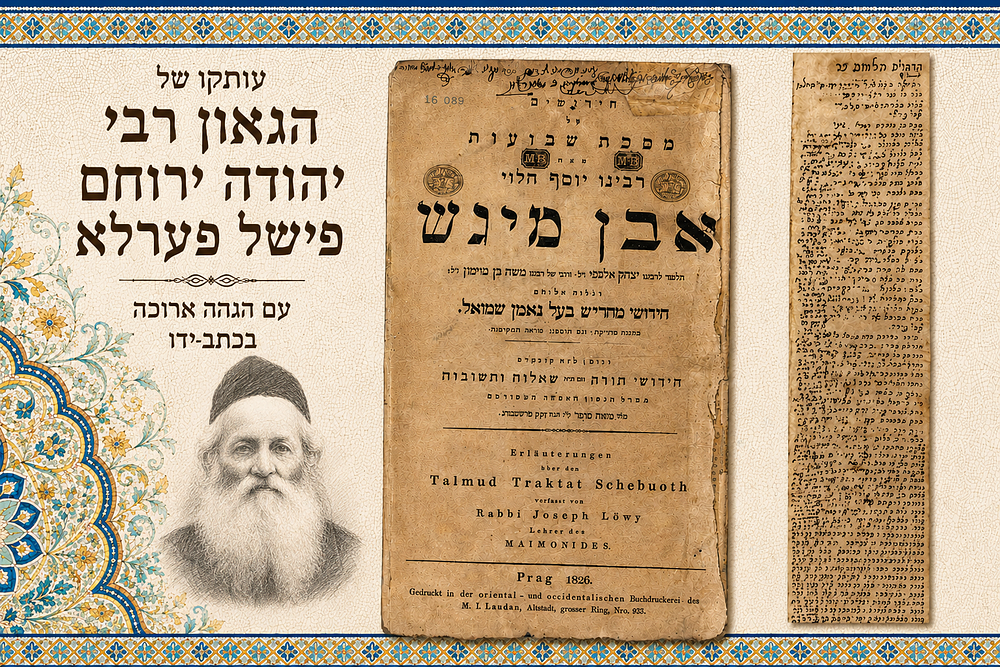 חידושי הר"י מיגאש – מהדורה ראשונה של חידושי ה"חתם סופר" שנדפסו בחייו | עותקו של הגאון רבי יהודה 