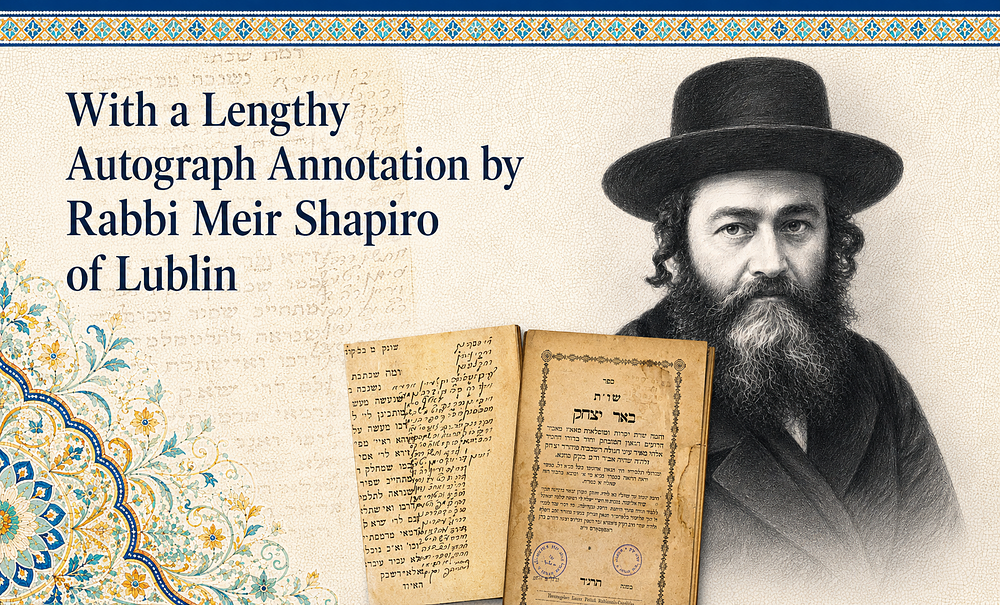 שו"ת באר יצחק, הגהת רבי מאיר שפירא מלובלין. ספר שו"ת באר יצחק, מאת הגאון רבי יצחק אב"ד פוזנא 