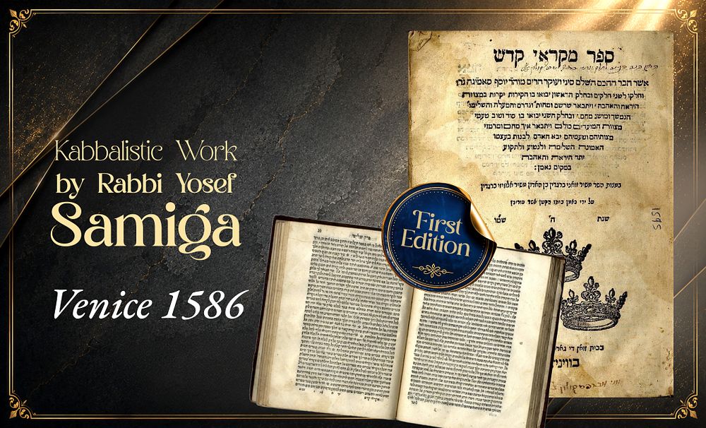 Mikra’ei Kodesh – Kabbalistic Work by Rabbi Yosef Samiga. Venice, 1586. First Edition. “It shall 