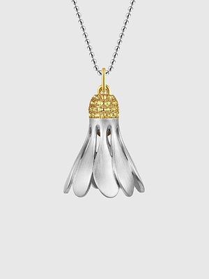 EGITERAH - Подвеска &laquo;Воланчик&raquo;. Серебро, позолота Vermeil, желтые сапфиры, цитрин 
Размер 