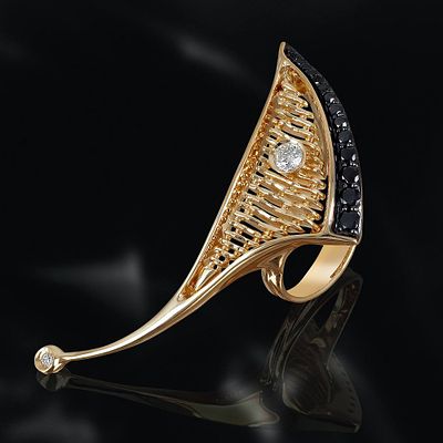 Per Sempre - Кольцо ERTE. Золото, черные и бесцветные бриллианты 
Размер кольца: 17,5