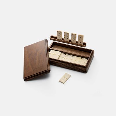 Ювелирное ателье &laquo;Мастерская Агафоновых&raquo; - Набор домино. Бивень мамонта, золото, американский орех 