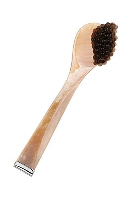 DZHANELLI JEWELLERY - Брошь &laquo;Ложка с черной икрой&raquo;
. Серебро, морион, перламутр 
Размер ложки: 55х18 мм