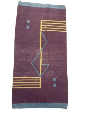 A fine old Navajo blanket. An old Navajo finely woven blanket with an unusual abstract linear 