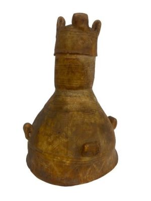 Antique South American Vellum Libation Cup with an unusual shape. Hand made and hand drawn 