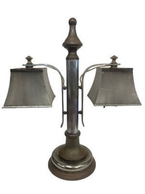 Art Deco table lamp tin metal. Art Deco table lamp made with metal &amp; tin shades. A solid 