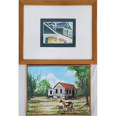 O.M. Fleming Painting Oil on Canvas & Another. O.M. Fleming (20th C.) Signed Painting Oil on