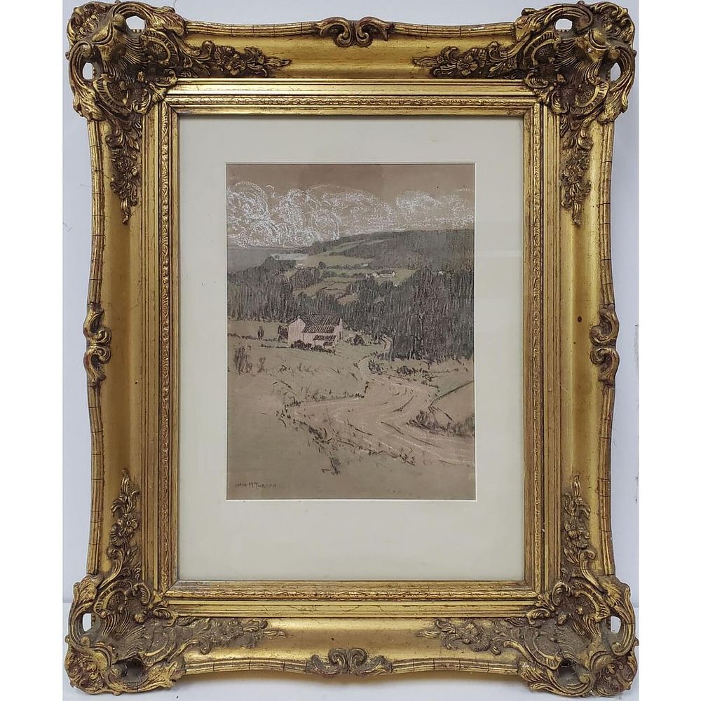 Helen Maria Turner, American (1858-1958) Painting Pastel on Paper. "Cragsmoor" Signed Lower 