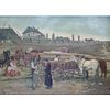 Antique Hungarian Signed Large Oil Painting. Antique Hungarian Signed Large Painting Oil on Image - 1