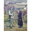 Antique Hungarian Signed Large Oil Painting. Antique Hungarian Signed Large Painting Oil on Image - 2