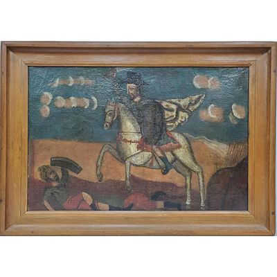 18th C. Colonial Latin American Cusco Painting. Large 18th C. Colonial Latin American Cusco 