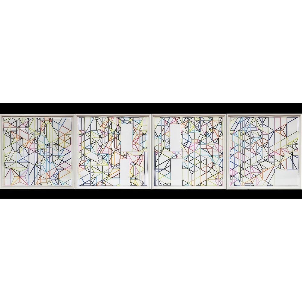 Sarah Morris, American (b.1967) Suit of 4 Painting. Sarah Morris, American (b.1967) Suit of 4 