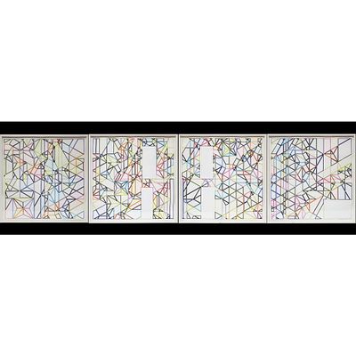 Sarah Morris, American (b.1967) Suit of 4 Painting. Sarah Morris, American (b.1967) Suit of 4 