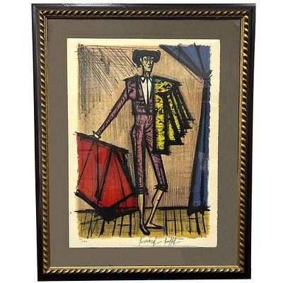 Bernard Buffet, French (1928-1999) Lithograph "Torero" c.1966 "Sorlier, 93". Pencil Signed 