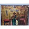 Large Antique Russian Icon Depicting Saint Basil w/ Scenes From His Life. Condition: Losses to Image - 1