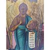 Large Antique Russian Icon Depicting Saint Basil w/ Scenes From His Life. Condition: Losses to Image - 3
