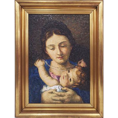 Exceptional Large Italian Vintage Mosaic Plaque by Studio Del Mosaico in San Pietro, Vatican. 