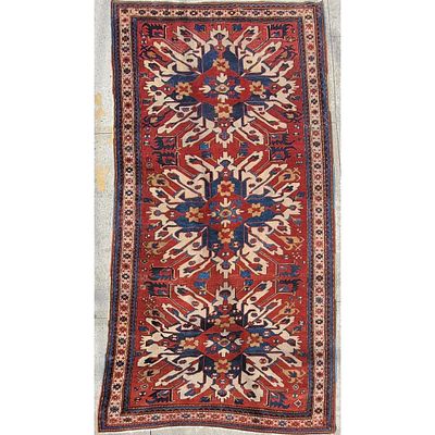 Rare Antique Caucasian Eagle Kazak Rug c.1900. Condition: Generally Good. Dimensions: L-9.5' x 