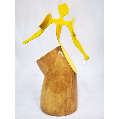 Signed & Dated Mobile in the Style of Calder. Signed &amp; Dated Mobile Painted Metal &amp; Wood 