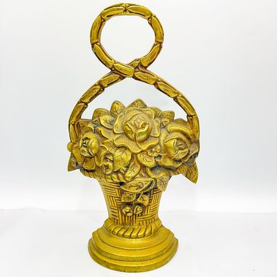 Heavy Brass Flower Shaped Door Stopper. Heavy Brass Door Stopper in the Shape of a Flower 