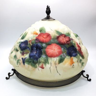 Vintage Glynda Turley Signed Chandelier Shade. Vintage Glynda Turley Signed Reverse Painted 