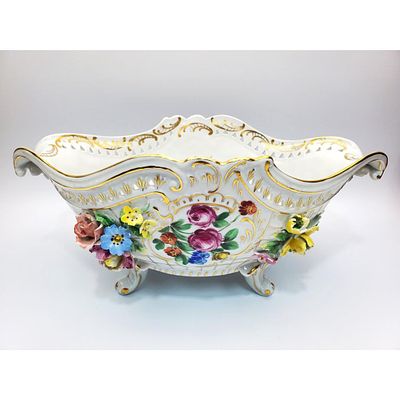 Carl Thieme Dresden German Porcelain Centerpiece. Vintage Carl Thieme Dresden German Porcelain 