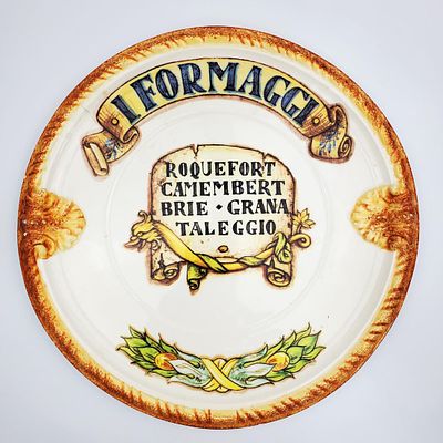 Vintage Abigails Italy Pottery Pottery Plate. Vintage Abigails Italy Pottery "I Formaggi" 