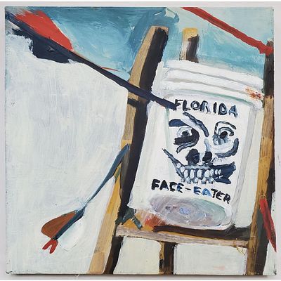 Celeste Dupuy-Spencer (American, b. 1979) Painting Oil on Canvas "Florida Face-Eater". Unsigned 