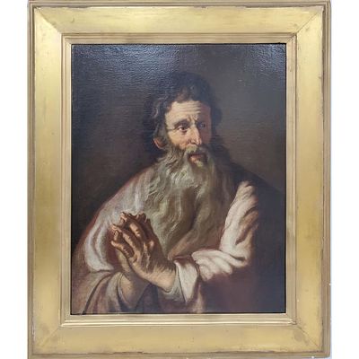 Old Master 18th c. Framed Oil Painting of a Saint. Large Old Master 18th Century Painting Oil on 