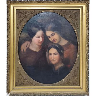Antique Painting Oil on Canvas In Original Frame. Antique Painting Oil on Canvas "Portrait of 