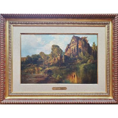 Thomas Moran, American (1837-1926) Painting Oil on Canvas "House in Chancery" Signed &amp; 