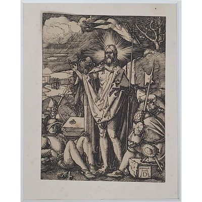 Attributed to Albrecht Durer, German (1471-1528) Etching on Paper. "Biblical Subject". Marked 