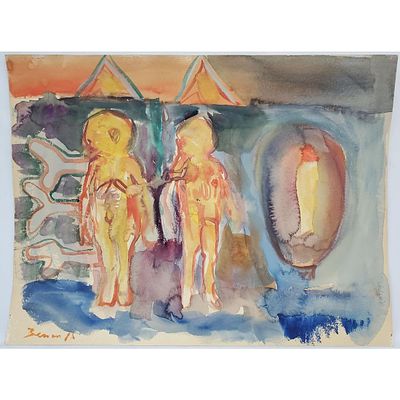 Adolf Benca, American(b.1959) Watercolor Painting. Adolf Benca, American (b.1959) Painting 