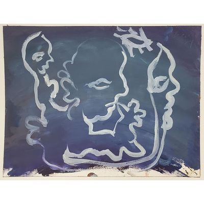 Adolf Benca, American (b.1959) Painting Oil &amp; Watercolor on Paper. Signed &amp; Dated '81 