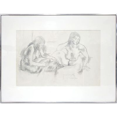 Moses Soyer, American (1899-1974) Pencil Drawing. Moses Soyer, American (1899-1974) Drawing 