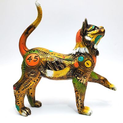 Nano Lopez, Columbian (b.1955) Enameled Bronze Figure "Simon" Cat. Fully Marked &amp; Numbered 