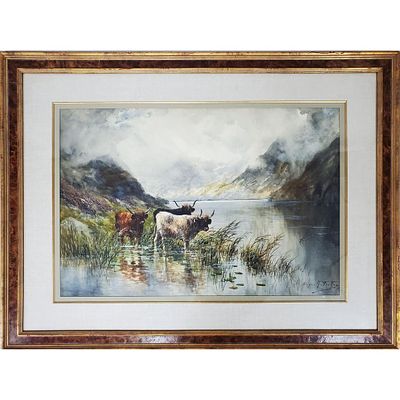 Hugo Anton Fisher, American (1854-1916) Painting. Hugo Anton Fisher, American (1854-1916) Large 