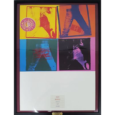 Rare Andy Warhol "Levi's 501 Jeans" Poster. Rare Andy Warhol "Levi's 501 Jeans" Vibrant Poster. 