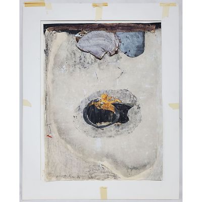 William Douglas McGee (American, 1925 - 1999) Acrylic &amp; Collage on Paper "Outer Space" 