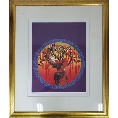 Erte Original Serigraph "Heat" c.1980. Erte (Romaine de Tirtoff) Russian/French (1892-1990) 