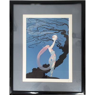 Erte Original Serigraph "Fireflies" c.1980. Erte (Romaine de Tirtoff) Russian/French (1892-1990) 