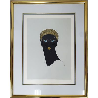 Erte Original Serigraph "Queen of Sheba" c.1979. Erte (Romaine de Tirtoff) Russian/French 