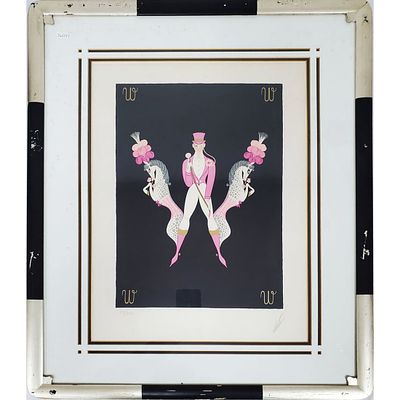 Erte Original Serigraph "W" c.1980. Erte (Romaine de Tirtoff) Russian/French (1892-1990) 