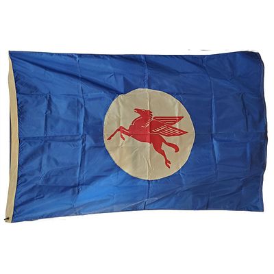 Petroliana Old Mobil "Pegasus Flag" Circa 1950's or 60's. Condition: Generally Very Good. 