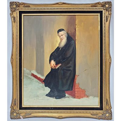 Abraham Straski, Polish (1903 -1987) Painting. Abraham Straski, Polish (1903 -1987) Judaica 