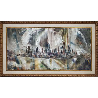 Robert Lebron (American, 1928 - 2013) Oil Painting. Robert Lebron (American, 1928 - 2013) Large 