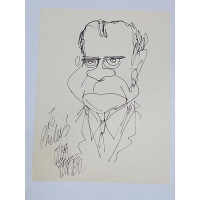 Jules Feiffer, American (1929-2025) Marker Drawing. Jules Feiffer, American (1929-2025) Drawing 