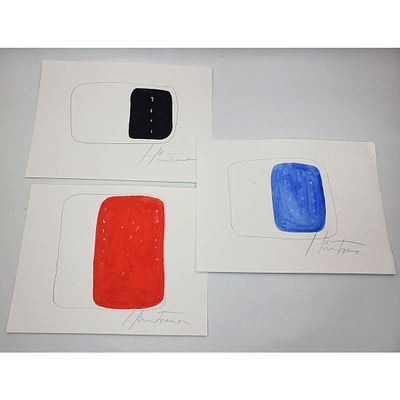 After Lucio Fontana Lot of 3 Drawings. After Lucio Fontana, Italian/Argentinian (1899-1968) Lot 