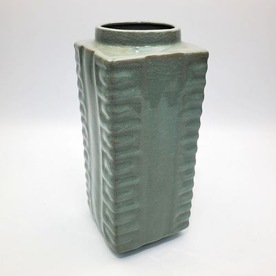 Chinese Celadon Glazed Porcelain Vase. Condition: Generally Very Good. Dimensions: H-9.5" x 