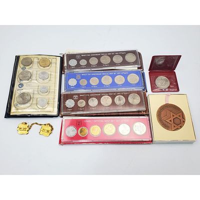 Large Collection of Vintage Israeli Coin Proof Sets. Condition: Generally Good. Dimensions: 
